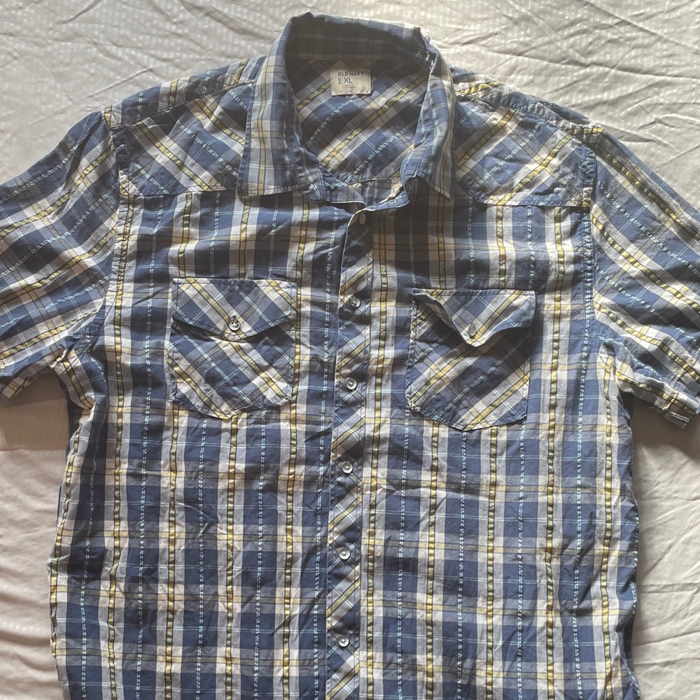 Blue Plaid Old Navy Men's Shirt